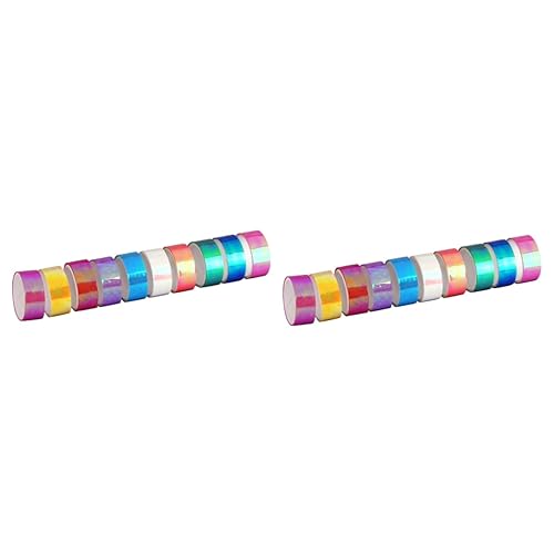 Artibetter 2 Sätze Klebebänder Teiliges Mit Glänzenden Farbenfrohen Design Für Scrapbooking Diy Projekte Kalender Und Verpackungsdekoration Wasserdichtes Pe Material 10rolle*2 von Artibetter