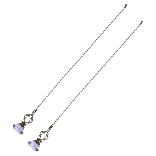 Artibetter 2 Stück Deckenventilator Kettenverlängerung Vintage Crystal Pull Chain mit Prismenkugel für Badezimmer Toilette Deckenlampe und Tischlampe von Artibetter