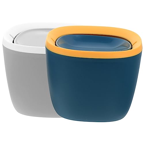 Artibetter 2 Stück Mini Mülleimer Tischabfalleimer mit Deckel Grauer und Dunkelblauer Abfallkorb für Büro Badezimmer und Kompakter Langlebig und Platzsparend Artibetter 2 Stück Mini Mülleimer Tischabfalleimer mit Deckel Grauer und Dunkelblauer Abfallkorb für Büro Badezimmer und Kompakter Langlebig und Platzsparend von Artibetter