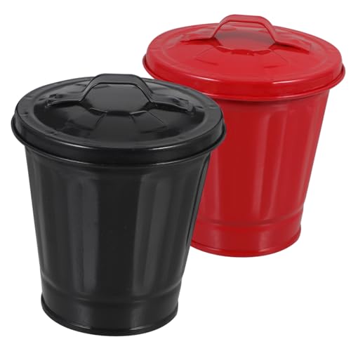 Artibetter 2 Stück Praktischer Desktop Mülleimer Deckel Kleiner Tischabfalleimer für Büro Küche Schlafzimmer und Bad Kompakter Tischmülleimer Multifunktional als Abfallbehälter und Organizer von Artibetter