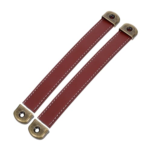 Artibetter 2 Stück Teiliges PU Braun Vintage Stil Strapazierfähige Koffergriffe Schubladengriffe Ergonomisch für Schranktüren Kommoden und Truhen Einfache Montage von Artibetter