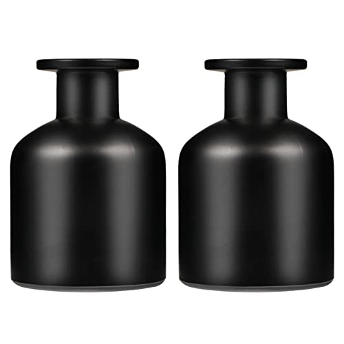 Artibetter 2 Stücke Glas Diffusor Flaschen Glasdiffusorflaschen Leer 150ml Aromatherapie Ätherische Öle Glasflaschen Raumduft Flakon Nachfüllbare Duftstäbchen Halter Schwarz von Artibetter