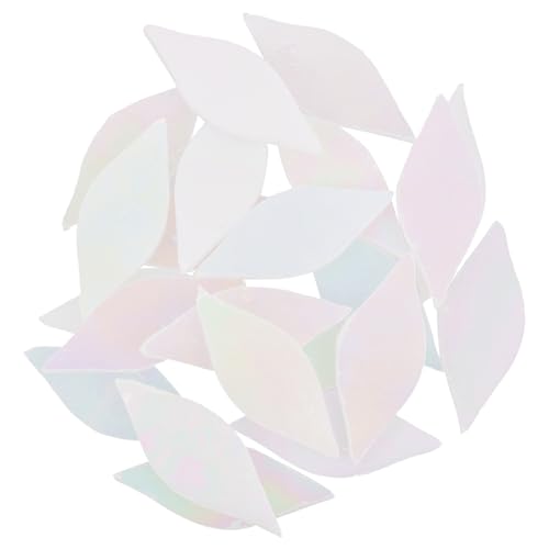 Artibetter 21 Stück Teiliges Mosaiksteine Blattförmige Glasfliesen für DIY Handwerk Glatte Oberfläche Vielseitig für Kerzenhalter Bilderrahmen Garten Deko Geeignet Farbenfrohe Bastelsteine von Artibetter