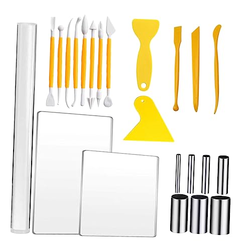 Artibetter 23 Stück Teiliges Polymer Clay Werkzeugset Acrylrolle und Modellierwerkzeuge für DIY Tonprojekte für Skulpturen und Bastelarbeiten Leicht und Einfach zu Reinigen von Artibetter