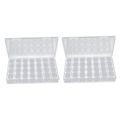 Artibetter 2Stücke Fächer Aufbewahrungsbox für Nagelperlen Transparentes Design Anpassbare Trennwände Hochwertigem für Schmuck Nagelkunst und Kleine von Artibetter
