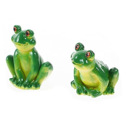 Artibetter 2st Garten-Frosch-verzierung Froschfiguren Im Freien Tierstatue Feenfrosch-Statue Frosch-gartenstatue Mikrolandschaftstiermodelle Frosch-Ornamente Skulptur Mikroszene Miniatur Harz von Artibetter