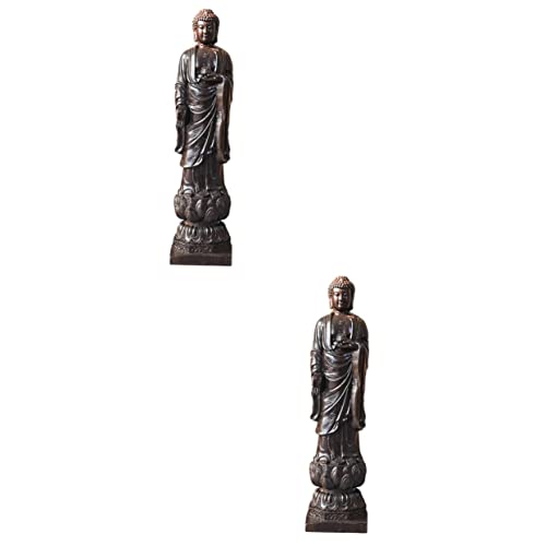 Artibetter 2st Goldene Krötenverzierung Buddha-Figur Schreibtischaufsatz Fengshui-Statue Buddha-verzierung Lachende Buddha Figur Buddha-Statue Feng Shui Fugurin Haustier Adlerholz Glücklich von Artibetter