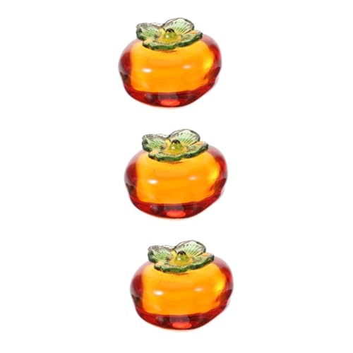 Artibetter 3 Stück Kaki-Ornamente Kaki-Modell Teehaustier Fruchtschmuck Tee Haustiere Kaki-Statue Früchte schmücken süße Modelle schicke Frucht Schreibtisch Haustier Fruchtmodelle Glas von Artibetter