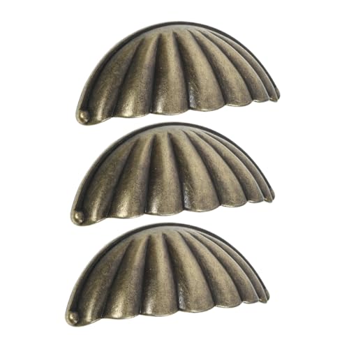 Artibetter 3 Stück Vintage Schubladengriffe aus Robustem Zinklegierung mit Halbrundem Muschel muster Elegante Möbelknöpfe für Küche Schrank und Kommode Dekorative Retro Ziergriffe für Haus von Artibetter