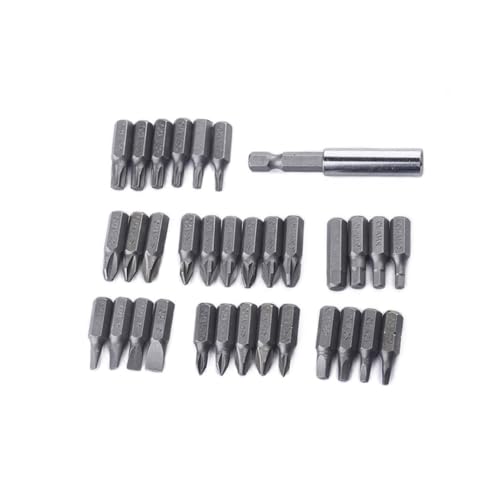 Artibetter 33 Teiliges Sicherheits bit set mit Magnetischem Verlängerungs bithalter Kompatibel für Akkuschrauber Inklusive Stern Flügel Gabel Vierflügel bits Kompakt und Praktisch für von Artibetter