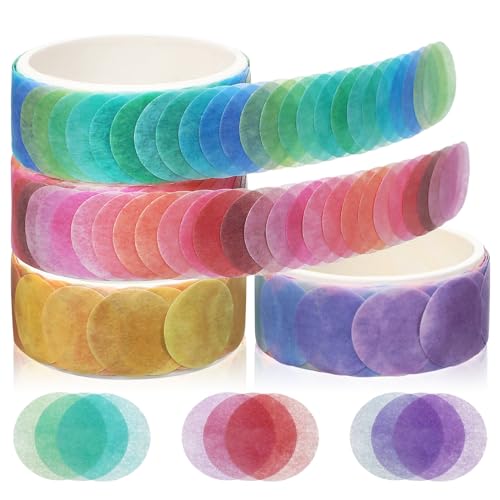 Artibetter 4 Rollen Washi-Tape-Set Vorgeschnittene Punkte-Washi-Tape Runde Kreisförmige Aufkleber Zum Verpacken Von Scrapbooking-Tagebüchern Und Als Wanddekoration von Artibetter