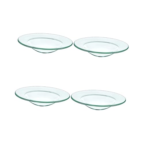 Artibetter Rundes Glas 4 Stück Glasschale Ölwärmer Wachsschmelzkerzenwärmer Runde Glasschale Kerzenwärmer Rundes Serviertablett Kerzenwärmer Wachsaufbewahrungsplatten Heizschale von Artibetter