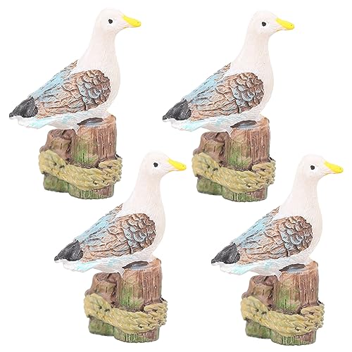 Artibetter 4 Stück Kleine Möwe Seevögel-Ornament Puppenhaus Vogel Möbel Kleines Möwendekor Miniatur-möwenfiguren Vogel Spielzeug Mediterranen Vogel Küsten Meer Kind Skulptur Harz Der Vogel von Artibetter