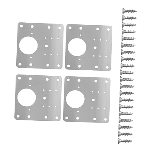 Artibetter 4 Stück Scharnier Reparaturplatte Plattenhalterung Scharnierfüllplatte Halterung reparieren Scharnierplatte aus Metall Scharnierplatte aus Edelstahl Rostfreier Stahl Montageplatte von Artibetter