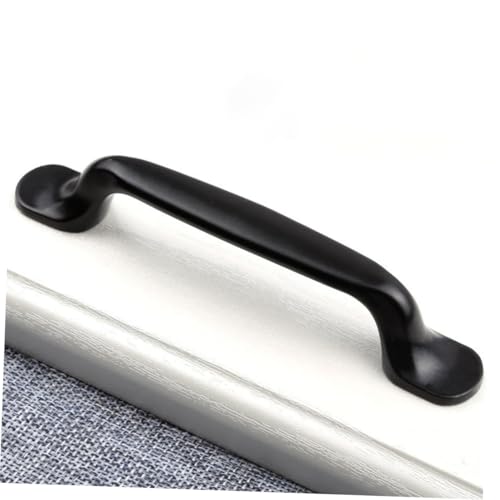 Artibetter 4 Stück Schwarze Oval Geformte Möbelgriffe aus Aluminiumlegierung Lochabstand für Küchenschränke Schranktüren und Kleiderschränke Langlebig und Pflegeleicht von Artibetter