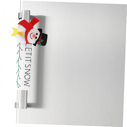 Artibetter 4 Stück Teiliges Weihnachtsgriff Schneemann Elastische Weiche Türgriffschoner für Kühlschrank Mikrowelle Backofen Küchenapplikationen Einfache Fest Haftend von Artibetter