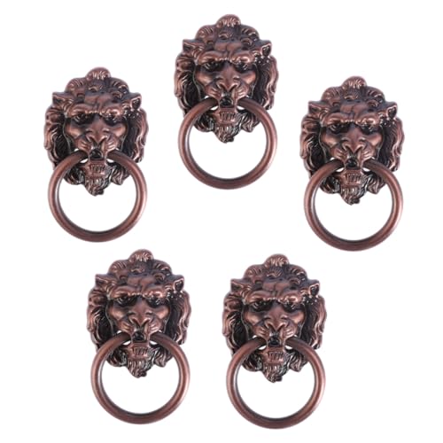 Artibetter 5 Stück Teiliges Löwenkopf Schrankgriffe aus Robustem Zinklegierung Antike Tür und Schubladengriffe Rutschfestes Design für Möbel Küchenschränke und Kommoden Chinesischer Vintage von Artibetter