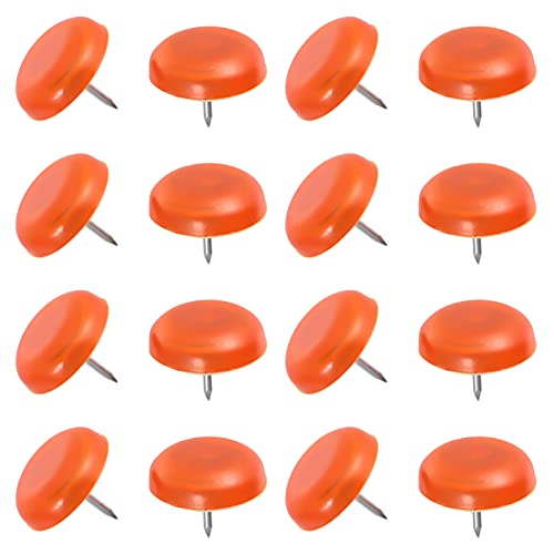 Artibetter 50 Stück Antirutsch Möbelgleiter mit Nagel Bodenschutz für Stühle Tische und Möbelbeine Runde Köpfe für Holz und Fliesenböden Orange von Artibetter
