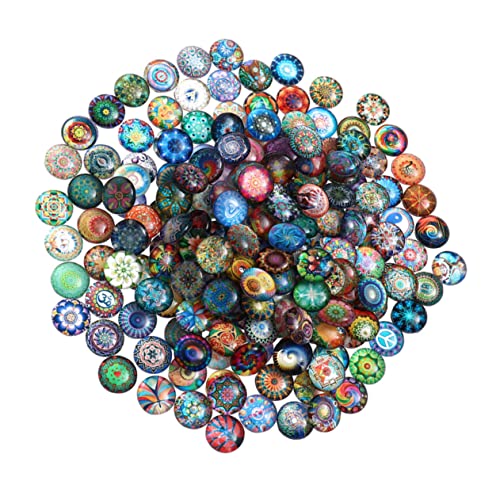 Artibetter 50 Stück Glasfleck Edelstein Schmuck Herstellung Für Runden Ornament Handwerk Kuppelflecken Cabochons Aus Glas DIY Bastelpatch von Artibetter