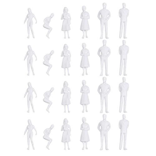 Artibetter 50 Stück Modellzüge Architektonisch 1:75 Maßstab unlackiert Menschen Figur sitzend und stehend Miniaturen Figuren Tiny People Modell von Artibetter