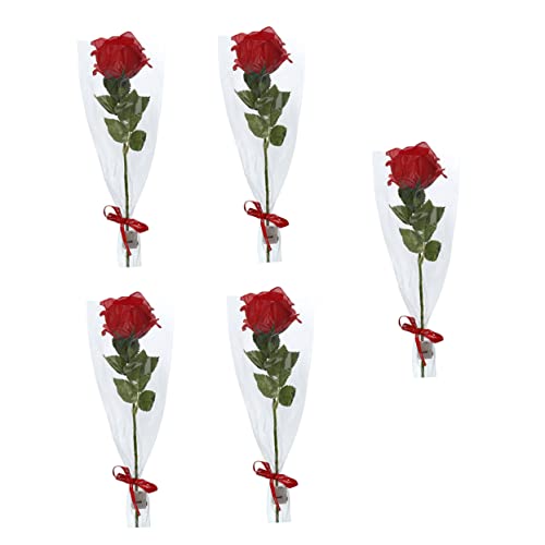 Artibetter 5st Leuchtende Rose Valentinstag Leuchtende Gefälschte Rose Stütze Valentinstag Gefälschte Rose Geschenk Imitierte Rose Falsche Rose Braut Plastik Blumenarrangement Jahrgang von Artibetter