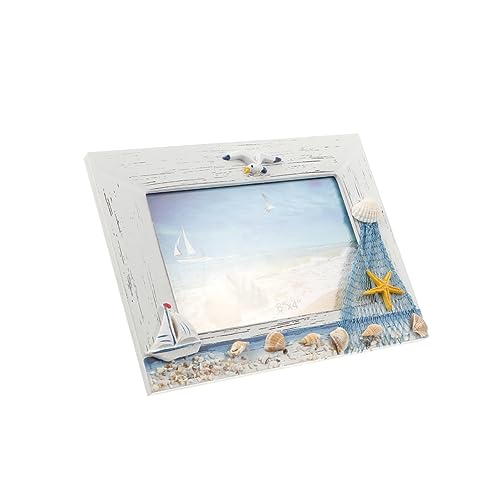 Artibetter 6 Rustikale Mediterrane Bilderrahmen Holz Zoll Bild Küstenstil Thema Haus Strand Stand Mit Muschel Ornament Desktop Büro Glas Geschenke von Artibetter