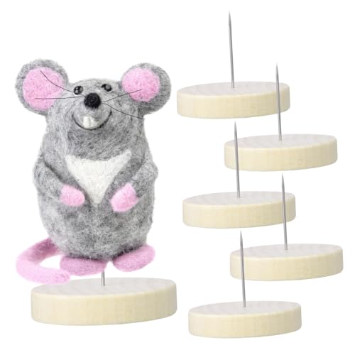 Artibetter 6 Satz Teiliges Filzpuppen Displayständer aus Holz mit Metallnadel Stabiler Halter für Filztiere und Puppen Handgefertigt Langlebig für Bastler und Filzanfänger Kompakte für von Artibetter
