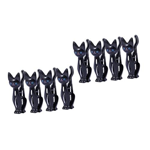 Artibetter 8 Stück Kunststoff-Wäscheklammern Cartoon-Stifte Kleidung Handtücher Haushalt Kreative Clips Zum Aufhängen Versiegeln Wäscheklammern Katze Schwarzes Handtuch Strand von Artibetter