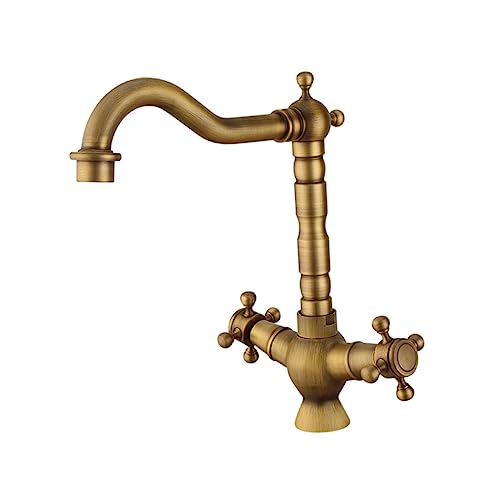 Artibetter Antiker Bronze Messing Wasserhahn Gold Heißes Und Kaltes Wasser Küchenspüle Drehbecken Wasserhahn Griff Hebel Mischbatterie Artibetter Antiker Bronze Messing Wasserhahn Gold Heißes Und Kaltes Wasser Küchenspüle Drehbecken Wasserhahn Griff Hebel Mischbatterie von Artibetter
