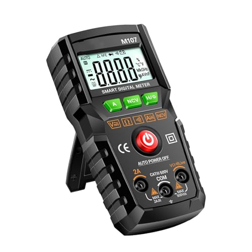 Artibetter Digitales Multimeter Auto Ranging Volt Tester mit Datenhaltung LED Taschenlampe Kickstand Auto Abschaltung Vielseitiger Spannungs und Strommesser für Kfz und Elektronikprüfungen von Artibetter