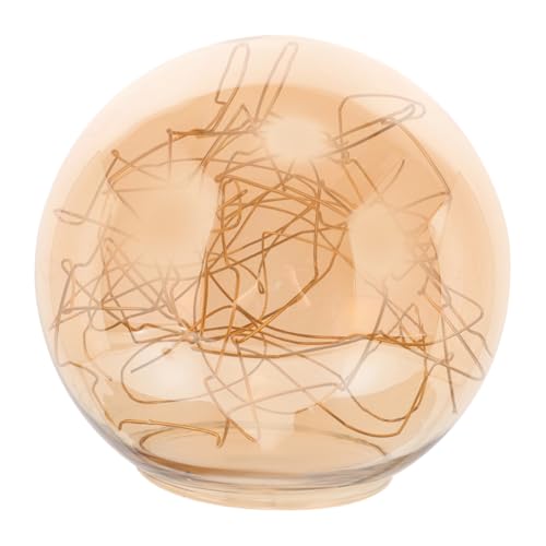 Artibetter Glas Lampenschirm Ersatz Ømm Hängeleuchte Kugel Design Innen Goldsilber Linie Lichtabdeckung Kompatibel für Deckenleuchte Wohnzimmer von Artibetter