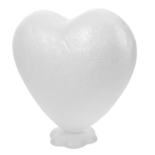 Artibetter Herzförmiges Schaumstoffmodell Basteln mit Schaumstoffherzen Herz Blumenschaum Polystyrol Craft Heart Leere unbemalte Herzen Herzschaumdekoration Hochzeitstorte Topper Weiß von Artibetter
