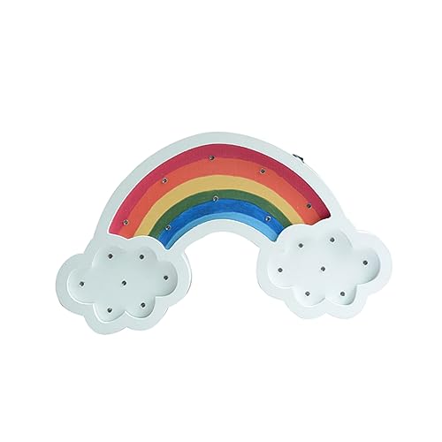 Artibetter Wandleuchte Holzlampe Regenbogen Hängendes Led-Licht Regenbogen Wandbehang Wandlampe Nachtlicht Mädchen Holz Nordische Regenbogen Wandlampe Licht Regenbogen Wandleuchte von Artibetter