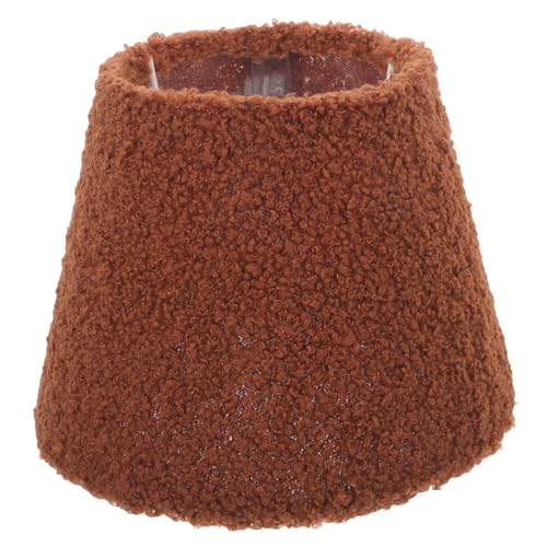 Artibetter Kaffeefarbener Weicher Lampenschirm aus Teddyfell für Tischlampen Leichte Einfache Montage Dekorativer Lampenüberzug für Zuhause Hotel Schlafzimmer und Wohnzimmer von Artibetter