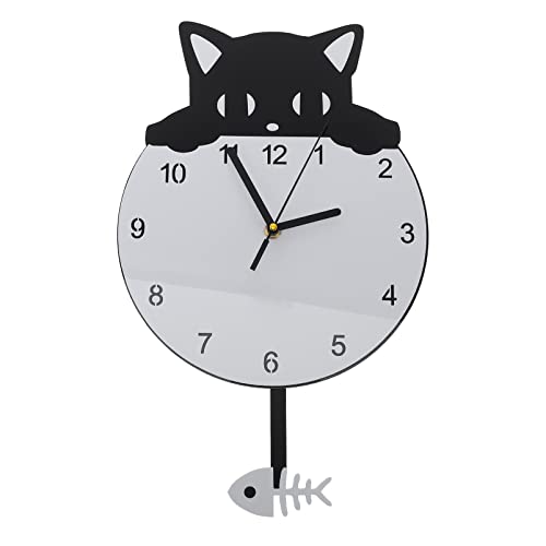 Artibetter Küchenuhr Retro Non- Non Stiller Fisch für Animal D Kätzchen Kinderzimmer mit Betrieben: Küche Katze Acryl Dekoriert Dekorativ Verzierung Kätzchen: Ticken Wanduhr Küche von Artibetter