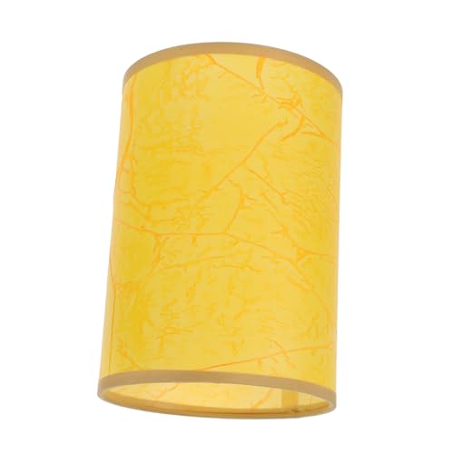 Artibetter Lampenschirm Zylinderform Gelb Synthetikleder Lampenhalter für Schlafzimmer Wohnzimmer Büro Vielseitig als Nachttisch Wand Stehlampe Einsetzbar von Artibetter