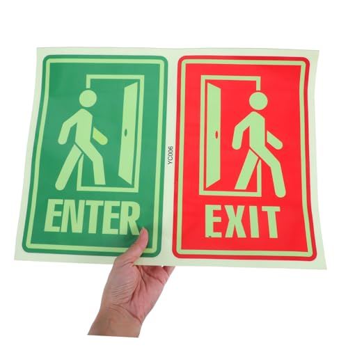 Artibetter Langlebiger Selbstklebender Leuchtender Exit Sign Aufkleber für und Notausgänge Sanftes Nachtlicht Einfach zu Entfernen Stilvolle Wanddekoration Wasserfest und Reflektierend von Artibetter