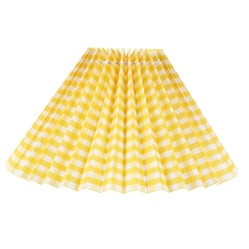 Artibetter Plicated Stofflampenschirm Gelb Kariert Tischlampenschirm mit Faltenwurf Dekorativ und Lichtdurchlässig Passend für Nachttisch Stehlampen Modernes Wohnambiente Artibetter Plicated Stofflampenschirm Gelb Kariert Tischlampenschirm mit Faltenwurf Dekorativ und Lichtdurchlässig Passend für Nachttisch Stehlampen Modernes Wohnambiente von Artibetter