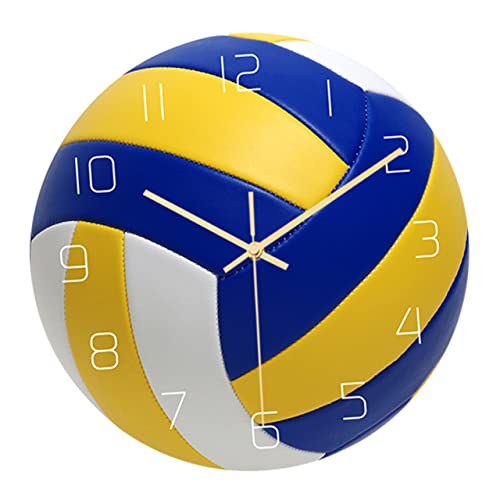 Artibetter Retro-Wanduhr 3D-Wanduhr 3D-Uhr Retro-Uhr Fußball-Wanduhr Stumme Hängeuhr Heim-Kunst-Wanduhr Wanduhr Für Zuhause Wanduhr Mit Ball-Design Wanduhr Zum Dekorieren Volleyball Wanduhren von Artibetter
