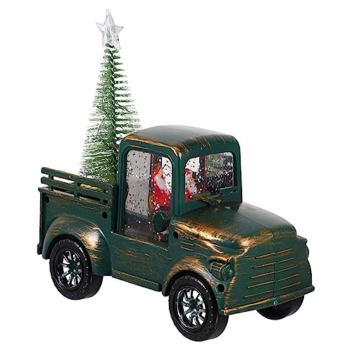 Artibetter Traktor-Ornamente Mini-weihnachtsmann Tischstatue Weihnachtsdekoration Tischweihnachtslicht Weihnachtstraktor Weihnachtsmann Weihnachtsfigur Batterie Kunststoffschale Wasser von Artibetter