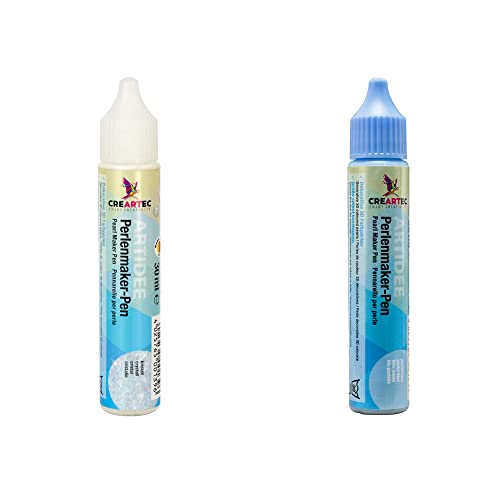 Artidee CREARTEC Perlenmaker Pen 2er Set Winterwelt - pastellblau & kristall - zum Gestalten von dekorativen 3D Farbperlen auf Textilien, Holz, Pappe, Leder, Glas, Keramik - 2 x 30ml (60ml) von Artidee