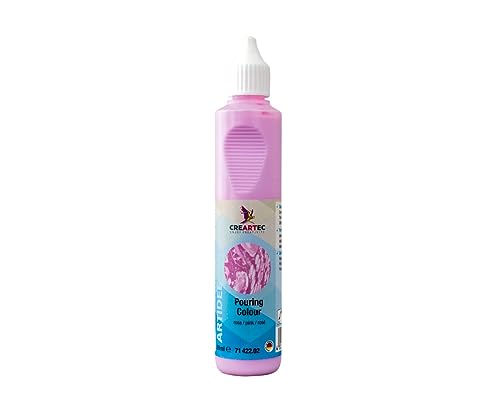CREARTEC - Pouring Colour - Farbe: Rosa - 88ml - flüssige Acrylfarbe für kreative Fließtechnik-Kunst - einzigartige Kunstwerke mit spektakulären Farbverläufen - Gebrauchsfertig - Made in Germany von Artidee