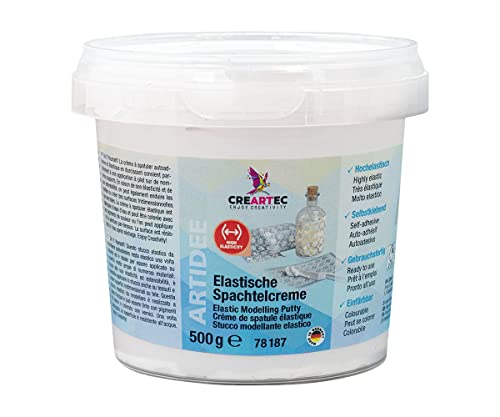 Artidee CREARTEC Spachtelcreme/Elastische Spachtelmasse - ideal für Oberflächengestaltung - Farbe: Weiß - 500 g - Made in Germany von Artidee