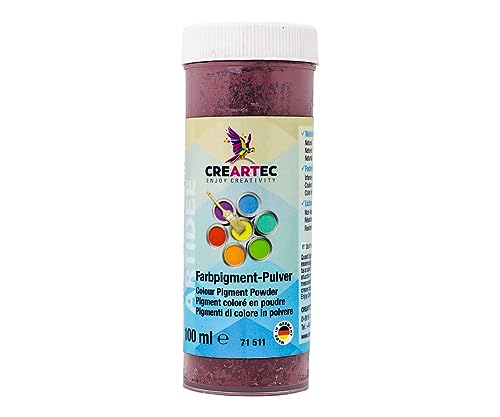 CREARTEC - wasserlösliches Farbpigmentpulver - in verschiedenste Materialien einmischbar - Dunkelrot - 100ml - Made in Germany von Artidee