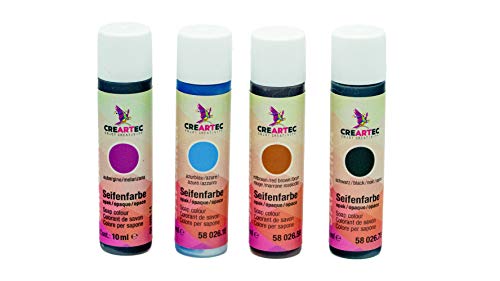 CREARTEC Natürliche Seifenfarbe Opak - Seifenherstellung/Seifenkreationen - Farben: Schwarz, Rotbraun, Aubergine, Azurblau - Inhalt: 40ml - Made in Germany CREARTEC Natürliche Seifenfarbe Opak - Seifenherstellung/Seifenkreationen - Farben: Schwarz, Rotbraun, Aubergine, Azurblau - Inhalt: 40ml - Made in Germany von Artidee
