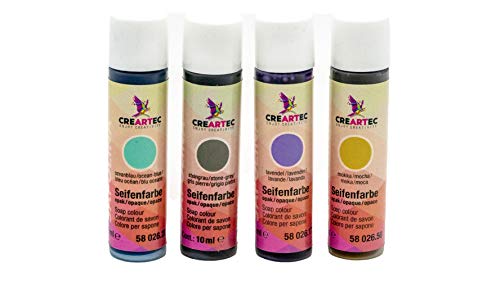 CREARTEC Natürliche Seifenfarbe Opak - Seifenherstellung/Seifenkreationen - Farben: Steingrau, Mokka, Lavendel, Ocranblau - Inhalt: 40ml - Made in Germany CREARTEC Natürliche Seifenfarbe Opak - Seifenherstellung/Seifenkreationen - Farben: Steingrau, Mokka, Lavendel, Ocranblau - Inhalt: 40ml - Made in Germany von Artidee