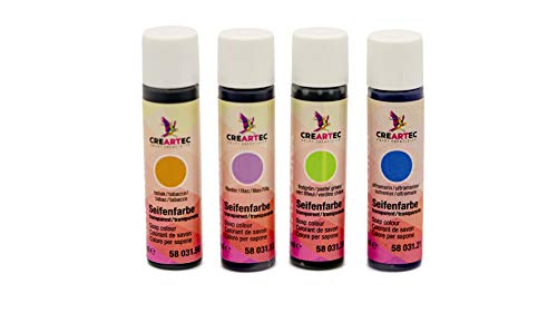 CREARTEC Natürliche Seifenfarbe Transparent - Seifenherstellung/Seifenkreationen - Farben: Flieder, Ultramarin, Lindgrün, Tabak - Inhalt: 40ml - Made in Germany CREARTEC Natürliche Seifenfarbe Transparent - Seifenherstellung/Seifenkreationen - Farben: Flieder, Ultramarin, Lindgrün, Tabak - Inhalt: 40ml - Made in Germany von Artidee