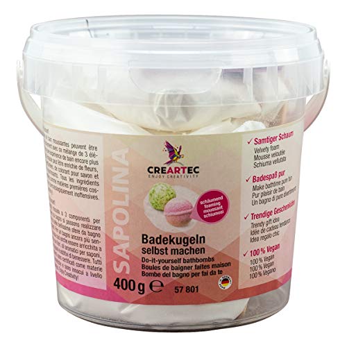 CREARTEC - Badekugeln Set / Kreativset "Schäumend" - zur Herstellung eigener Badekugeln - wohltuende Erfrischung für die Haut - 400g Eimer - Made in Germany von Artidee