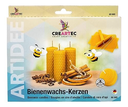 Artidee CREARTEC - Bienenwachs Kerzen Set - perfektes Set zum Herstellen von Bienenwachs Kerzen - für die Kerzenherstellung - Made in Germany von Artidee