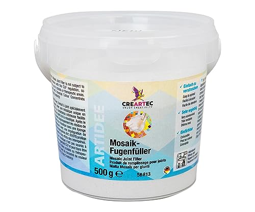 CREARTEC - Mosaik-Fugenfüller - weißer Fugenfüller für Mosaiksteine, für alle Untergründe geeignet - 500g - Made in Germany von Artidee